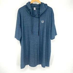 Neleus Hoodie Shirt Mens 2XL Blue Short Sleeve Athletic Performance